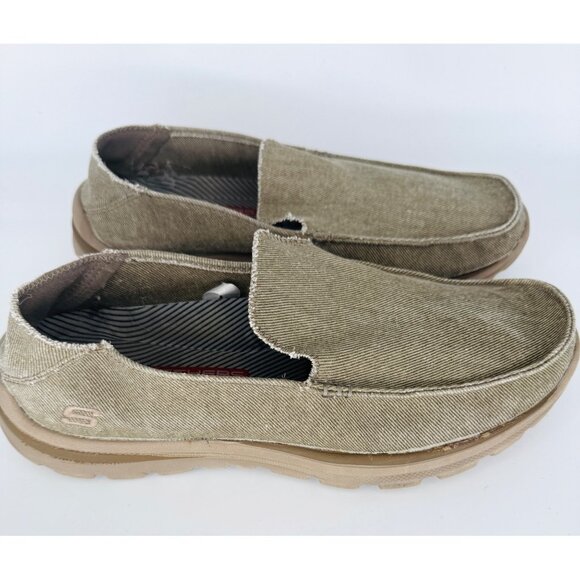 Skechers Mens Relaxed Fit Memory Foam 10.5 Slip-On Loafers Superior Milford Tan - Picture 4 of 12